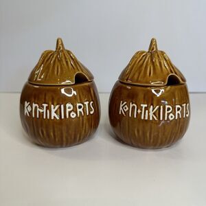 Rare KonTikiPorts Steve Crane Coconut Condiment Tiki Cups-Set of Two VTG